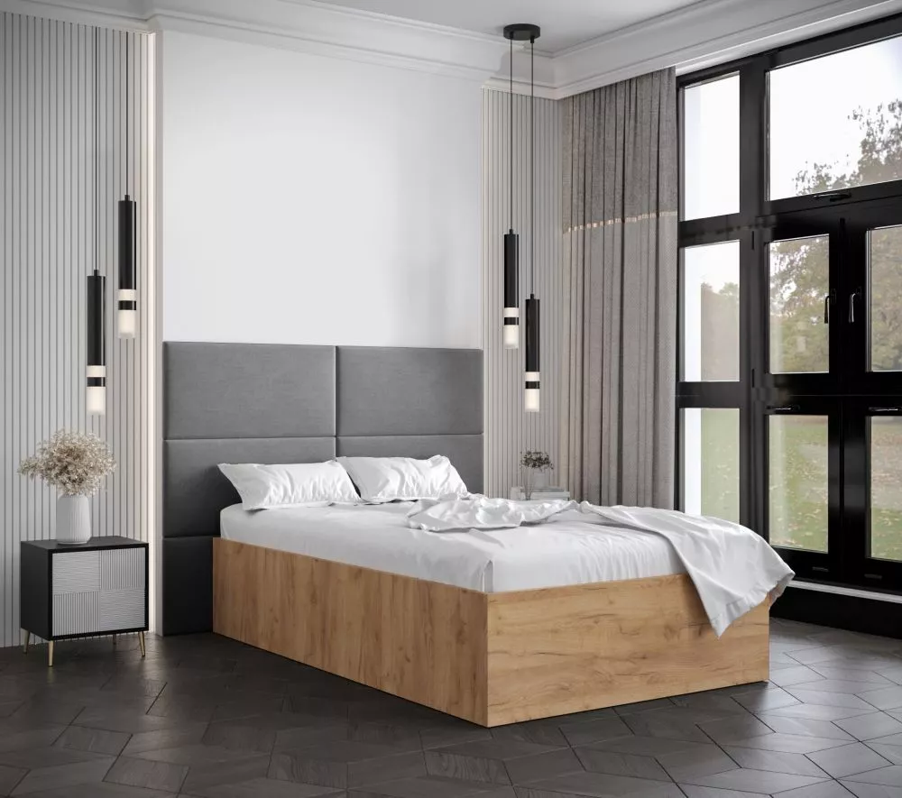 Gulta Bella 2 ar stelāžu Guļamvietas platums: 120 cm, Korpusa krāsa: ozols kraft zelts, Guļamvietas garums: 200 cm, stel
