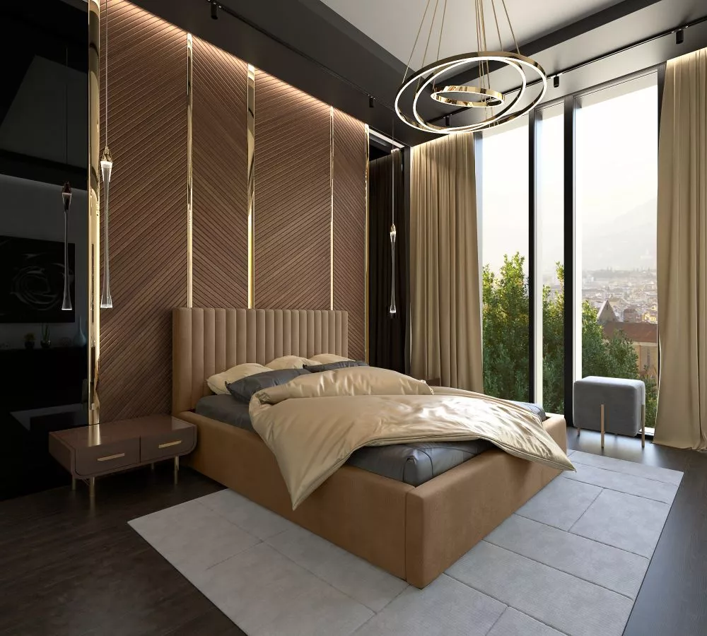 Gulta Vegas 01 Monolith Standard ar stelāžu Guļamvietas platums: 160 cm, Guļamvietas garums: 200 cm, stelāžas tips: koka