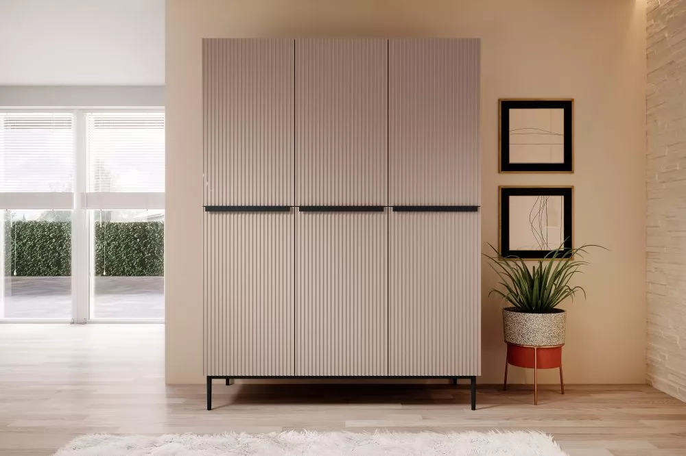 Skapis Nicole SZ150 3D Black · Rozā · 150 × 62 × 220 cm
