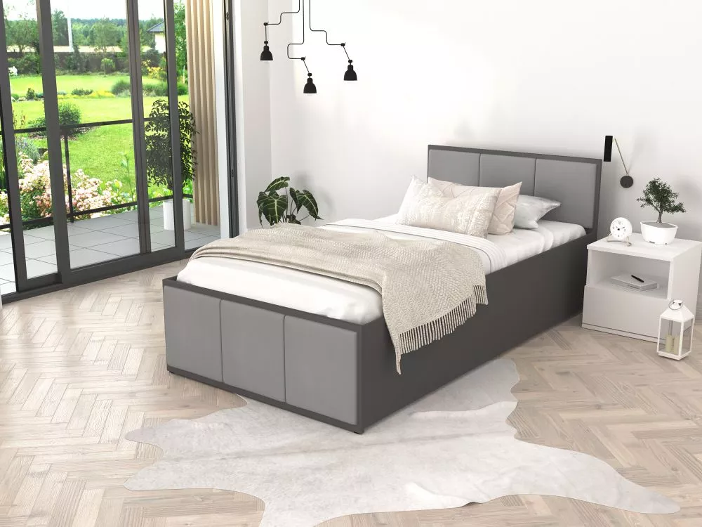 Gulta Panama T Grey D ar stelāžu Guļamvietas platums: 120 cm, Korpusa krāsa: pelēks, Guļamvietas garums: 200 cm, stelāža