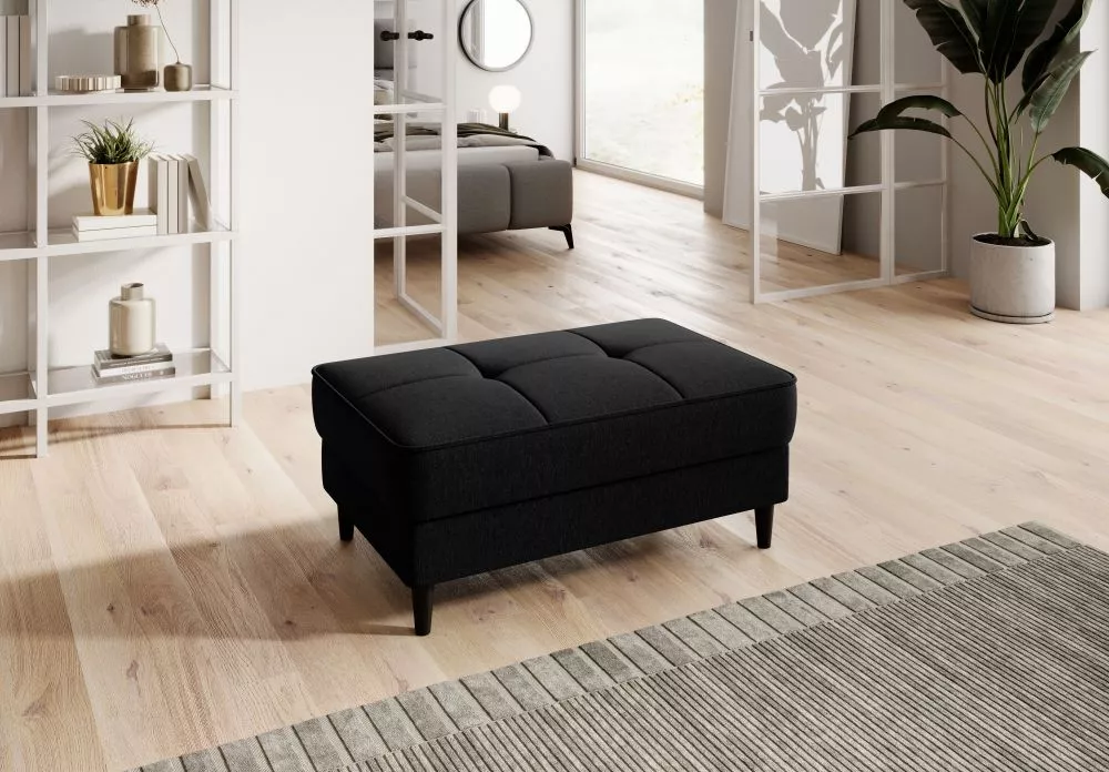 Pufs Bellis P Standard Auduma numurs: Flores 10, · Melns · 97 × 42 × 62 cm