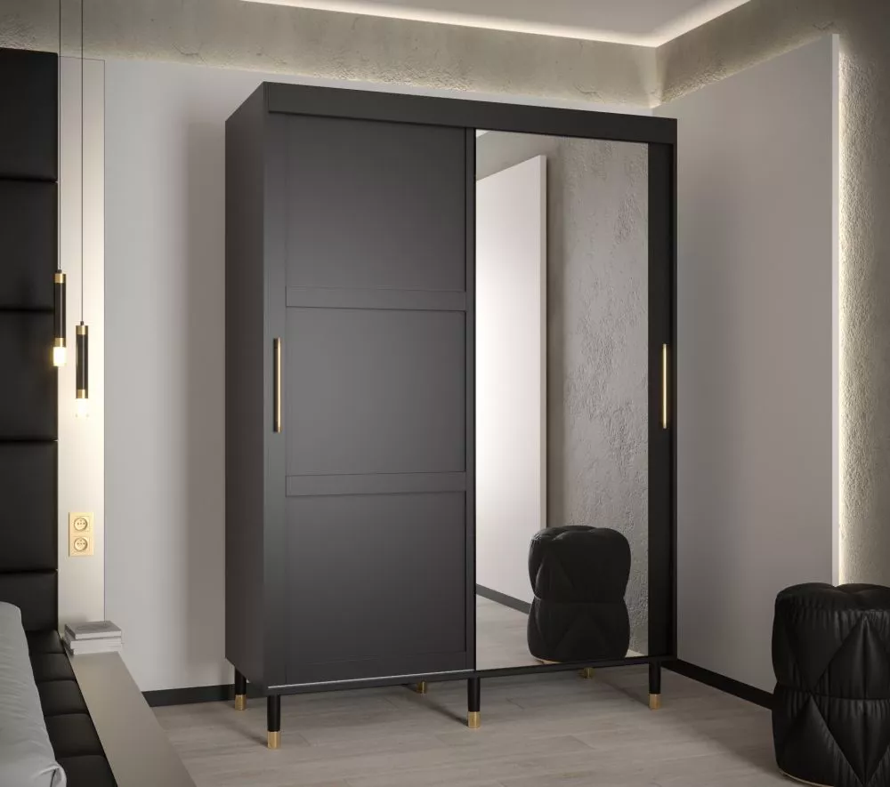Skapis Calipso Ramiak 2 · Melns · 150 × 62 × 208 cm