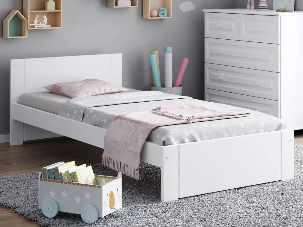 Gulta DMD-9 Magnat ar stelāžu Guļamvietas platums: 90 cm, Guļamvietas garums: 200 cm, · Balts · 98 × 206 × 65 cm