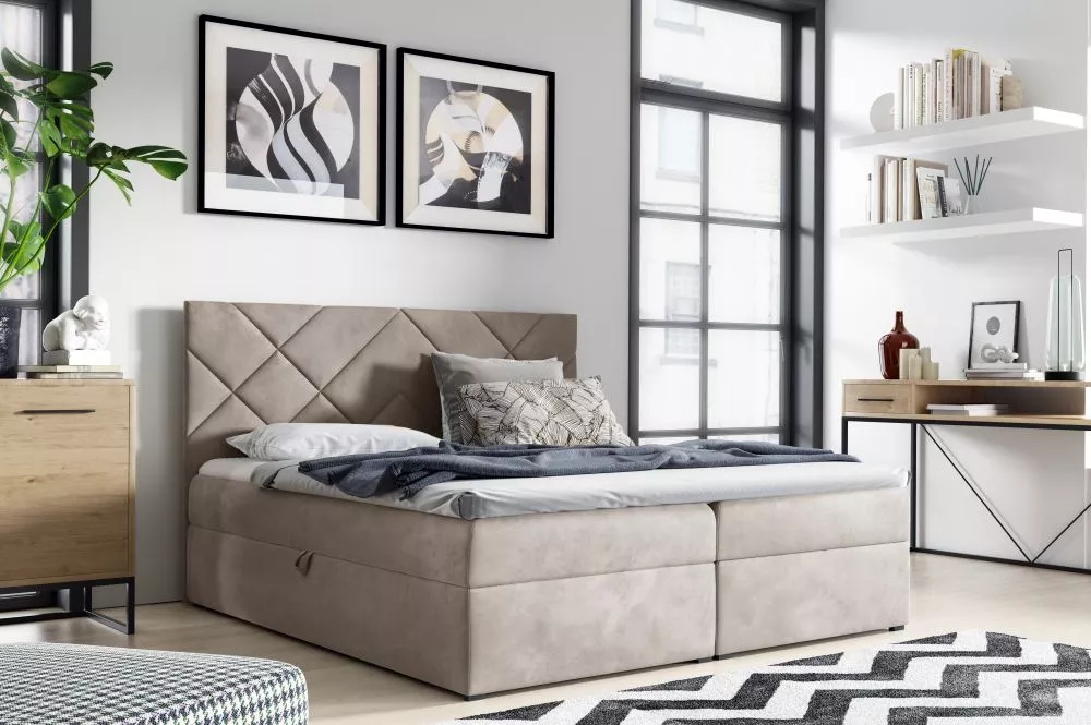 Gulta Box 3 Comfort Boxspring Standard Guļamvietas platums: 160 cm, Guļamvietas garums: 200 cm, · Bēši pelēks · 164 × 20