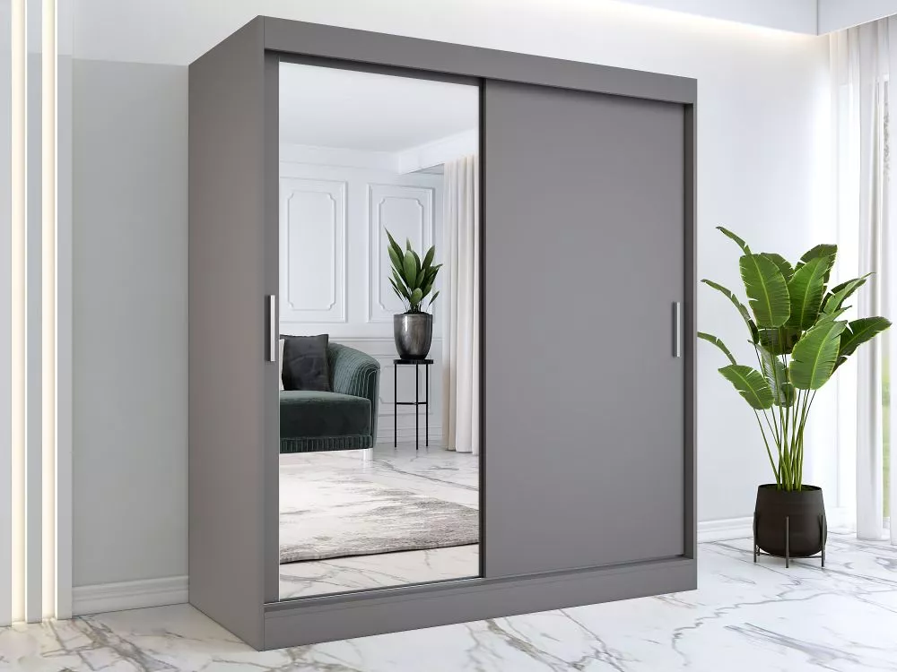 Skapis Sofia Mirror · Antracīts · 180 × 60 × 200 cm