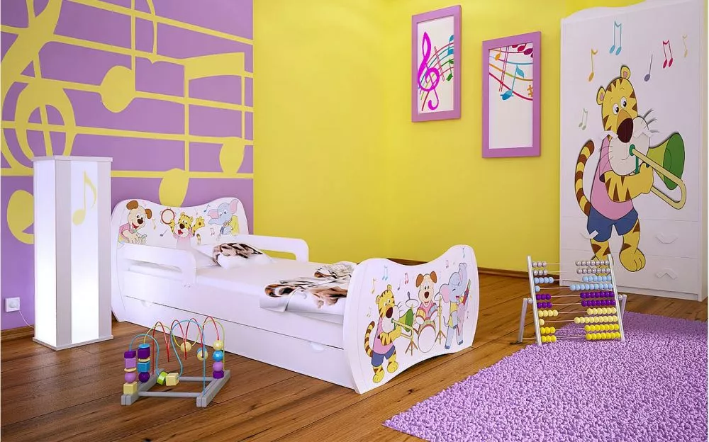 Bērnu gulta Dream L06 180x90 DM14 ar stelāžu Guļamvietas platums: 90 cm, Guļamvietas garums: 180 cm, · 114 × 184 × 71 cm