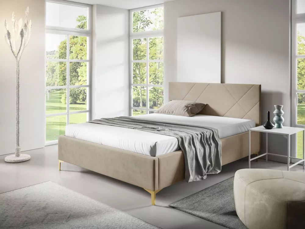 Gulta PK30 ar stelāžu Guļamvietas platums: 120 cm, Guļamvietas garums: 200 cm, stelāžas tips: metāla, · Gaiši bēšs · 128