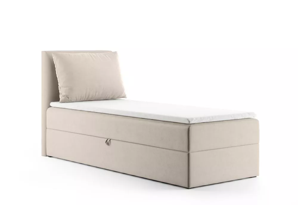 Gulta Eggers L Mini Boxspring Standard Guļamvietas platums: 90 cm, Guļamvietas garums: 200 cm, · Gaiši bēšs · 93 × 206 ×