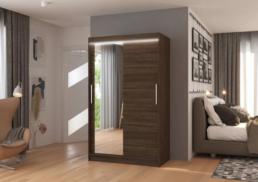 Skapis Bario ar LED · Šokolādes · 120 × 58 × 200 cm