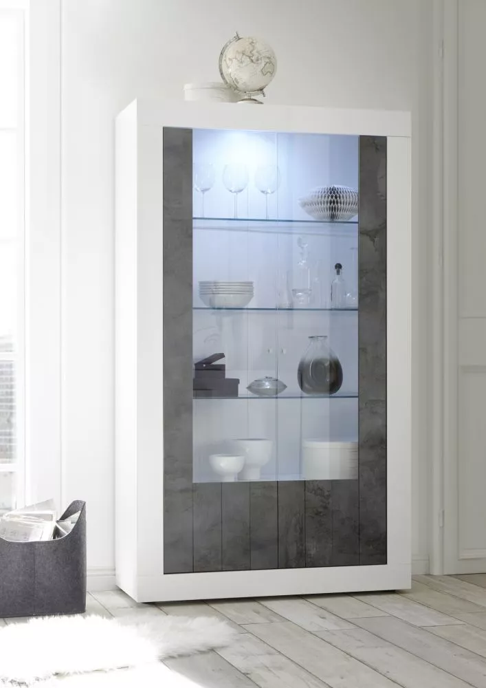 Sekcija Urbino W2D ar LED Korpusa krāsa: balts, · 110 × 42 × 191 cm