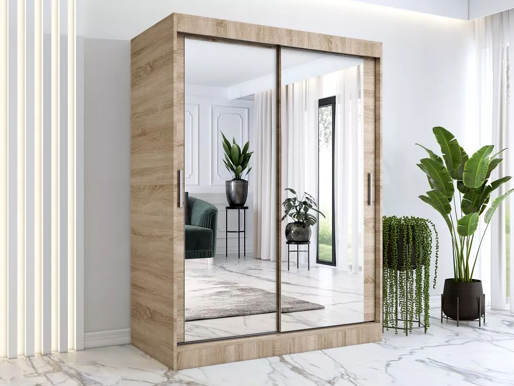 Skapis Karl Mirror · Sonoma · 150 × 60 × 200 cm