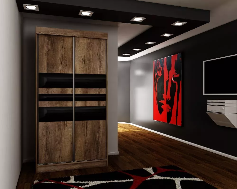 Skapis Top 17 ar LED · Tumšais osis · 100 × 62 × 200 cm