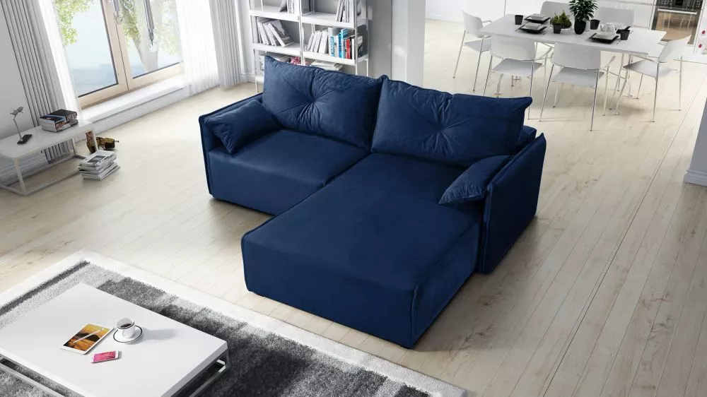Dīvāns Leon 1 Standard · Zils · 179 × 220 × 85 cm