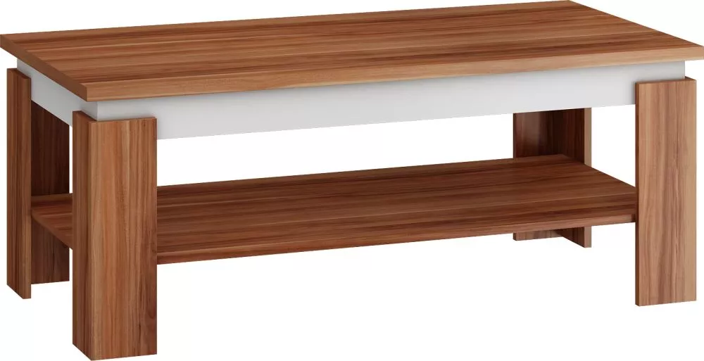 Žurnālgalds Beta Lawa Galda virsmas biezums: 2.5 cm, · Plūmju + balts · 120 × 60 × 48 cm