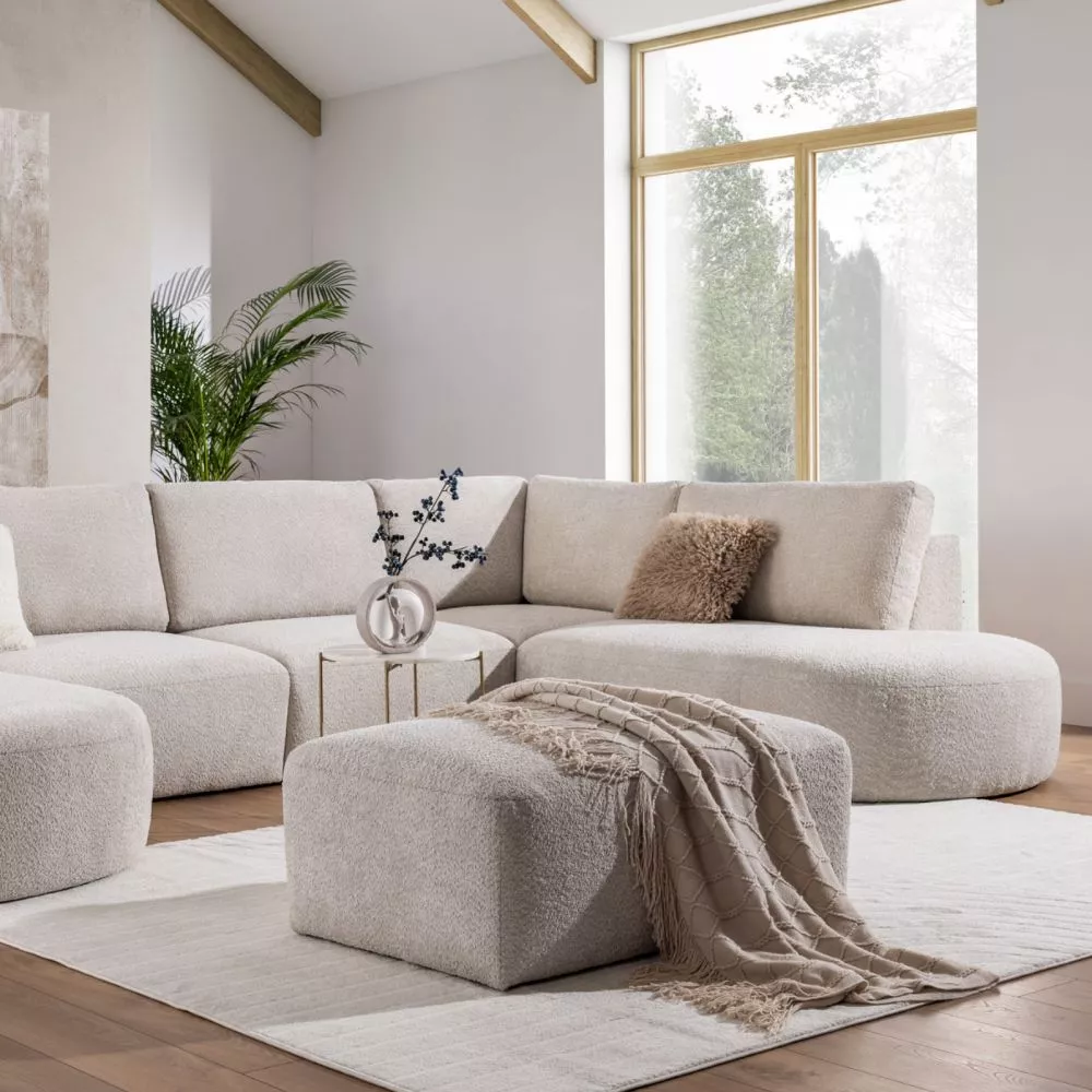Pufs Tomino P standard Auduma numurs: Perfect Harmony 02, · Bēšs · 106 × 42 × 60 cm