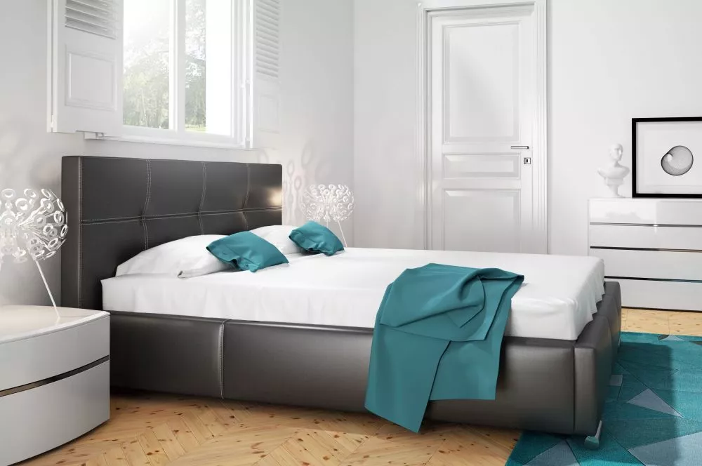 Gulta Kos standard ar stelāžu Guļamvietas platums: 140 cm, Guļamvietas garums: 200 cm, stelāžas tips: metāla, · Melns · 