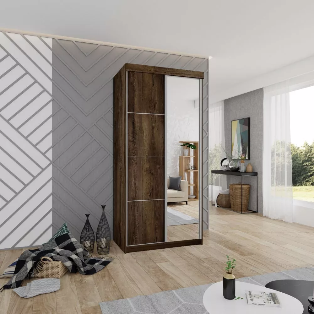 Skapis Top 23+ ar LED · Tumšais osis · 100 × 62 × 200 cm