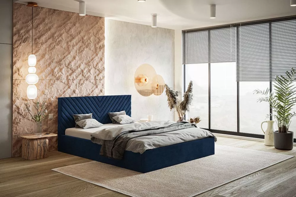Gulta Gold 8 standard ar stelāžu Guļamvietas platums: 160 cm, Guļamvietas garums: 200 cm, stelāžas tips: koka, · Zila · 