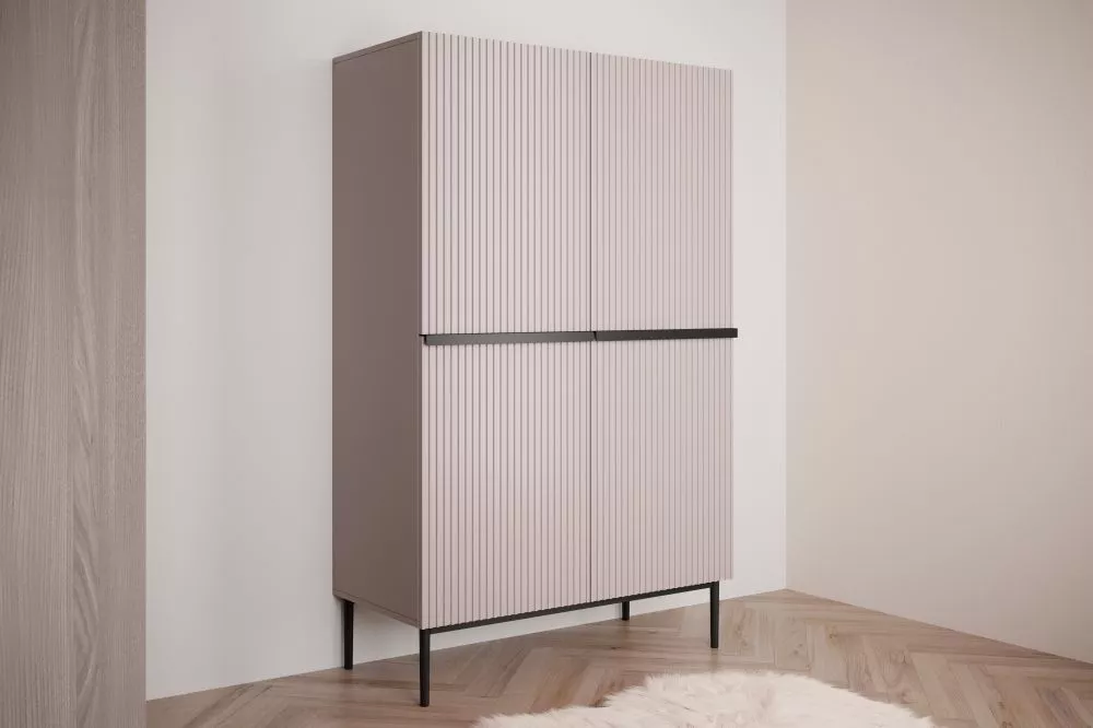 Grāmatu skapis Nicole K100 2D2SZ Black · Rozā · 100 × 45 × 160 cm