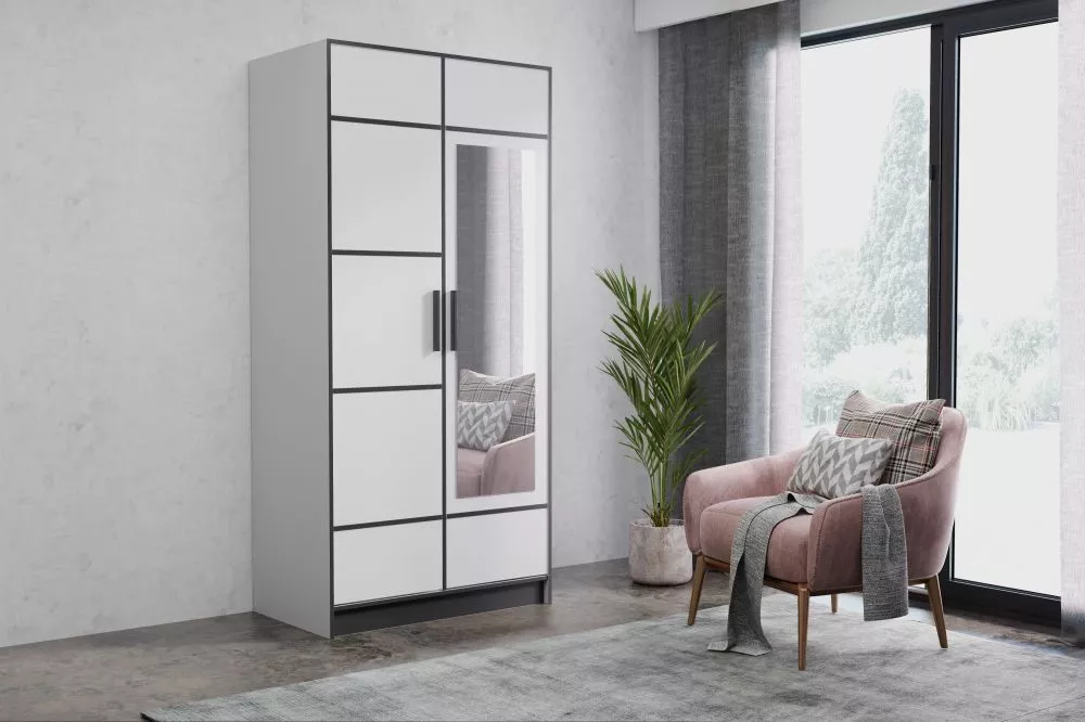Skapis Roj Loft · Balts · 104 × 39 × 205 cm