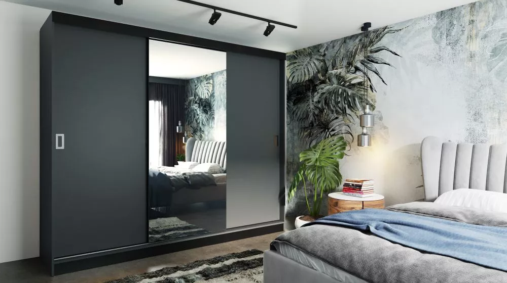 Skapis Retro 1 · Antracīts · 200 × 60 × 205 cm