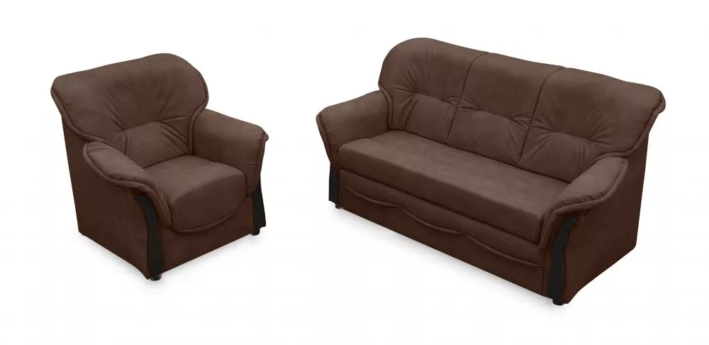 Komplekts Honorata 3S+1S Standard · Tumši brūns · 83 × 182 × 95 cm