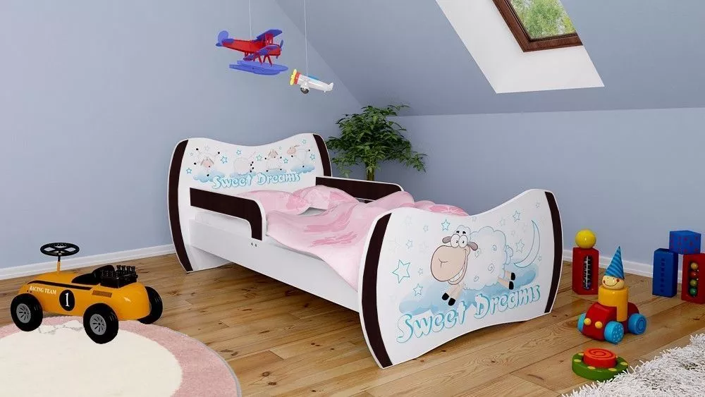 Bērnu gulta Dream L05 180x90 DM13 ar stelāžu Guļamvietas platums: 90 cm, Guļamvietas garums: 180 cm, · 114 × 184 × 71 cm