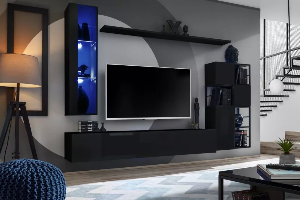 Sekcija Switch M2 · Melns · 250 × 40 cm
