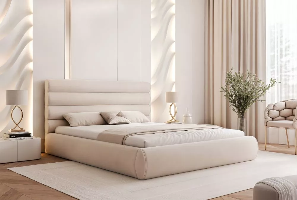 Gulta Boston Standard ar stelāžām Guļamvietas platums: 160 cm, Guļamvietas garums: 200 cm, stelāžas tips: koka, · Gaiši 