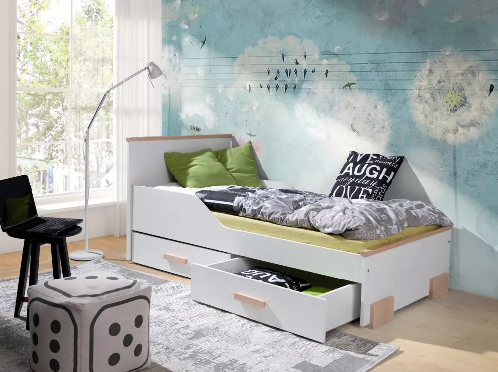 Bērnu gulta Caren ar stelāžu Guļamvietas platums: 90 cm, Guļamvietas garums: 200 cm, · 99 × 209 × 85 cm