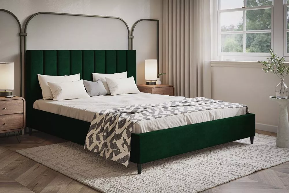 Gulta Lux 2 standard ar stelāžu Guļamvietas platums: 160 cm, Guļamvietas garums: 200 cm, stelāžas tips: koka, · Zaļš · 1