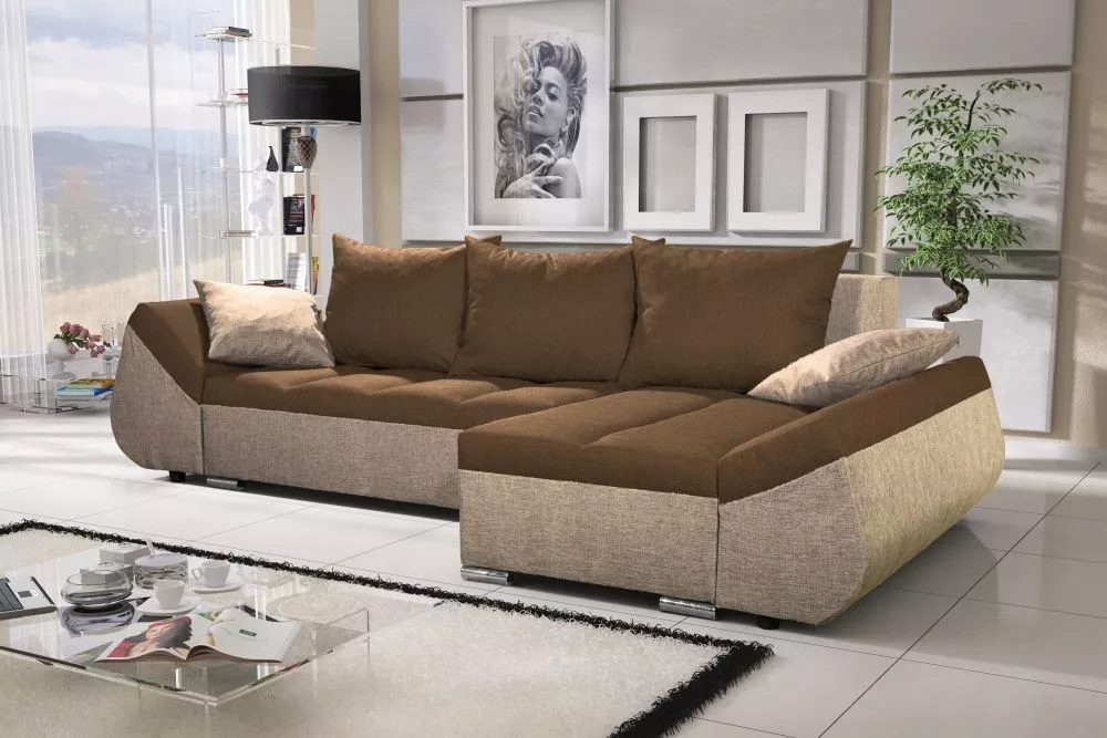 Dīvāns Korfu Standard · Brūns + krēms · 140 × 251 × 90 cm