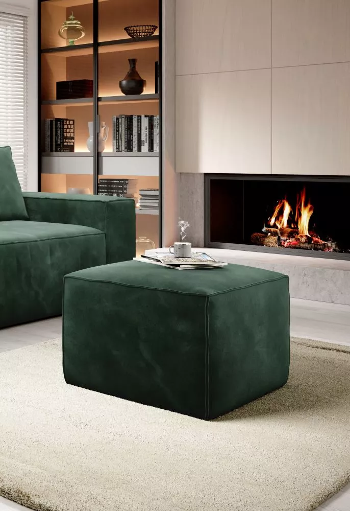 Pufs Silla P Premium Standard Auduma numurs: Loco 35, · Tumši zaļš · 88 × 45 × 68 cm