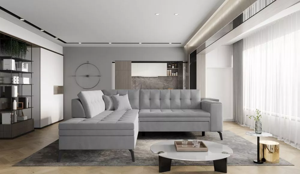 Dīvāns Lanvin Premium Standard · Pelēks · 210 × 260 × 93 cm
