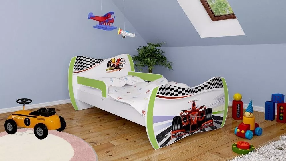Bērnu gulta Dream L05 180x90 DM23 ar stelāžu Guļamvietas platums: 90 cm, Guļamvietas garums: 180 cm, · 114 × 184 × 71 cm