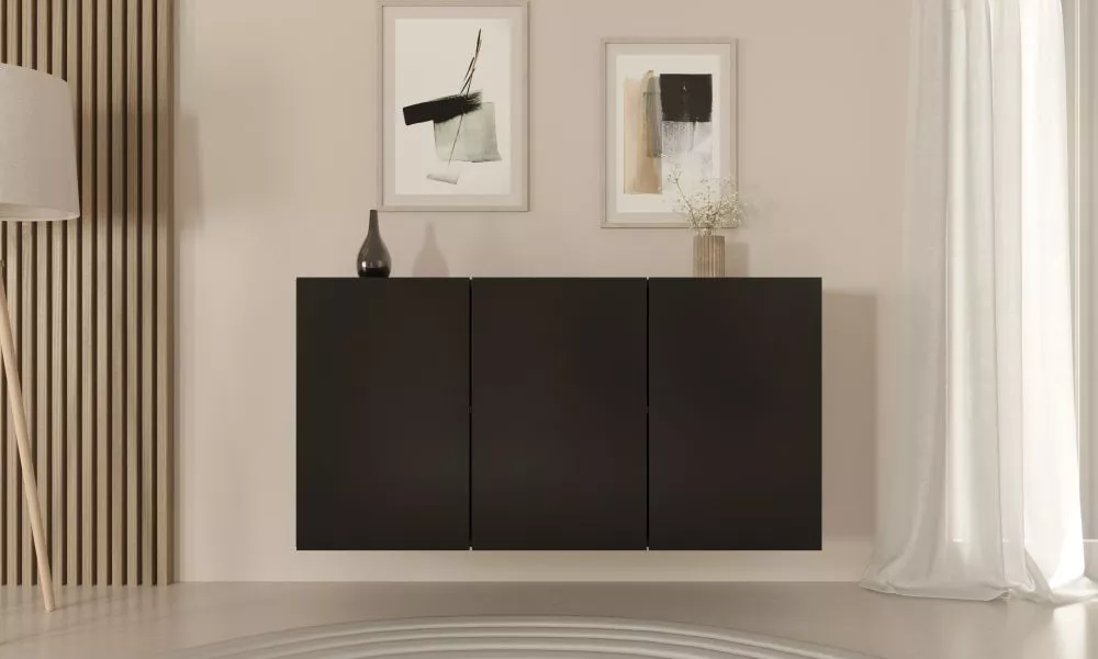 Kumode Dallas K · Melns · 160 × 35 × 59 cm