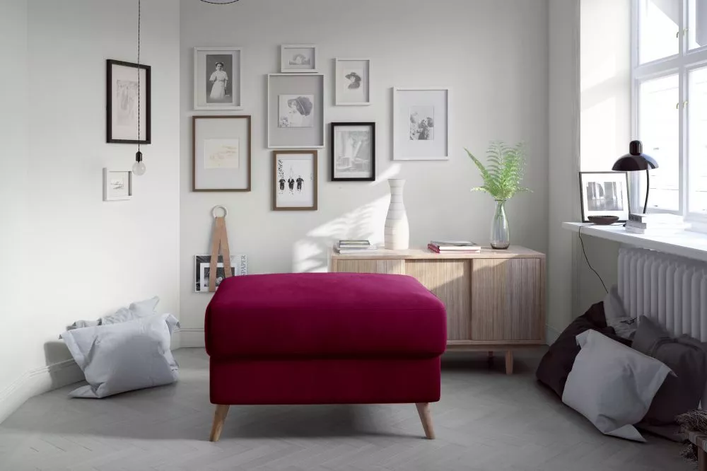 Pufs Asgard P Standard Auduma numurs: MatVelvet 68, · Tumši rozā · 77 × 45 × 75 cm