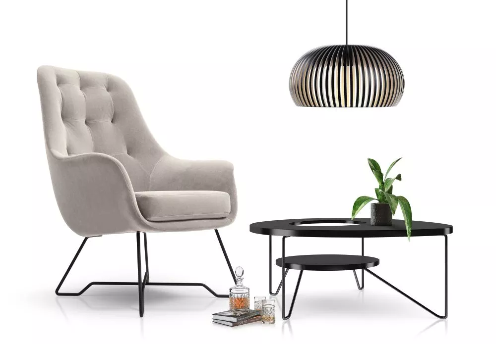 Mīksts krēsls Ezo Standard Sēdvietas dziļums: 52 cm, · Gaiši pelēks · 72.5 × 83 × 101.5 cm