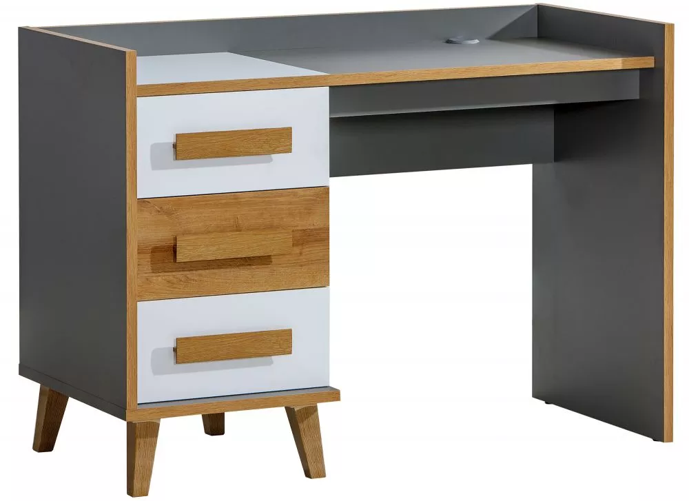 Galds Werso W8 · Antracīts + ozols riviera + balts · 120 × 85.2 × 55 cm