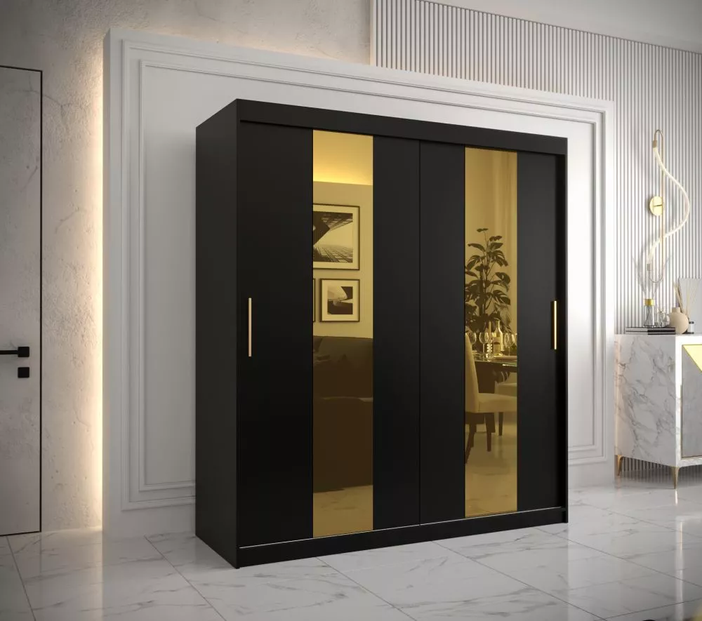 Skapis Golden Pole · Melns · 180 × 62 × 200 cm