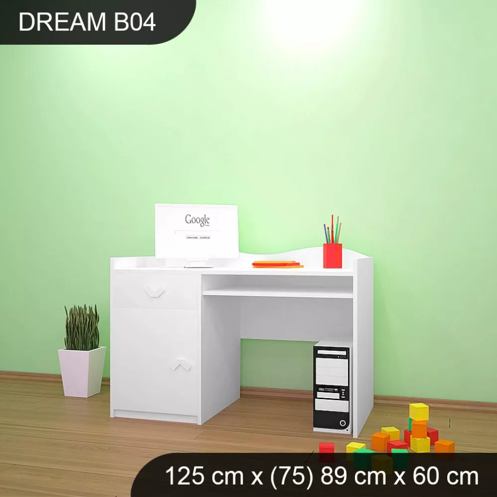 Bērnu rakstāmgalds Dream B04 Maksimālais augstums: 89 cm, · 125 × 75 × 60 cm