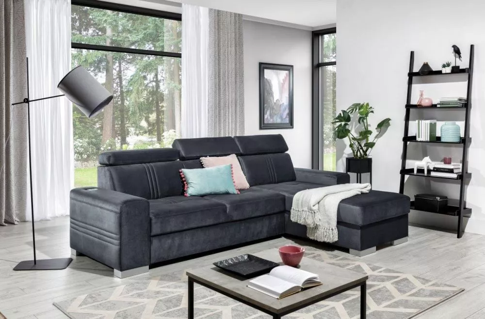 Dīvāns Lupo Mini Standard · Antracīts · 180 × 282 × 88 cm