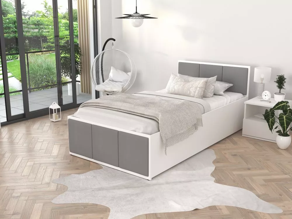 Gulta Panama T White D ar stelāžu Guļamvietas platums: 120 cm, Korpusa krāsa: balts, Guļamvietas garums: 200 cm, stelāža