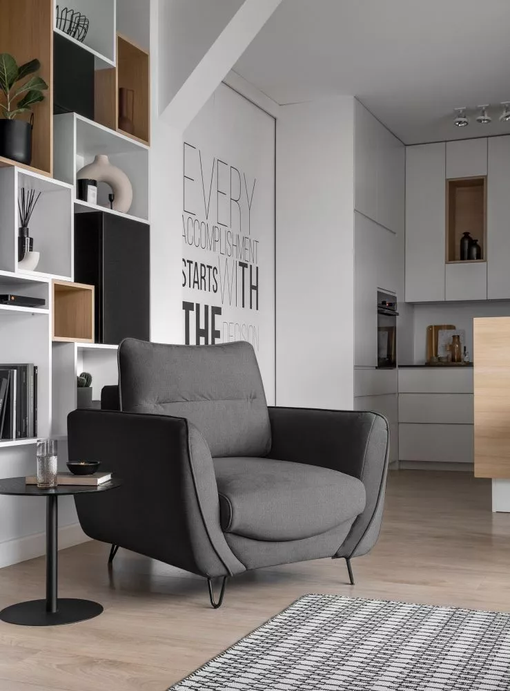 Mīksts krēsls Silva 1S Premium Standard Sēdvietas dziļums: 60 cm, · Grafīts · 93 × 95 × 82 cm