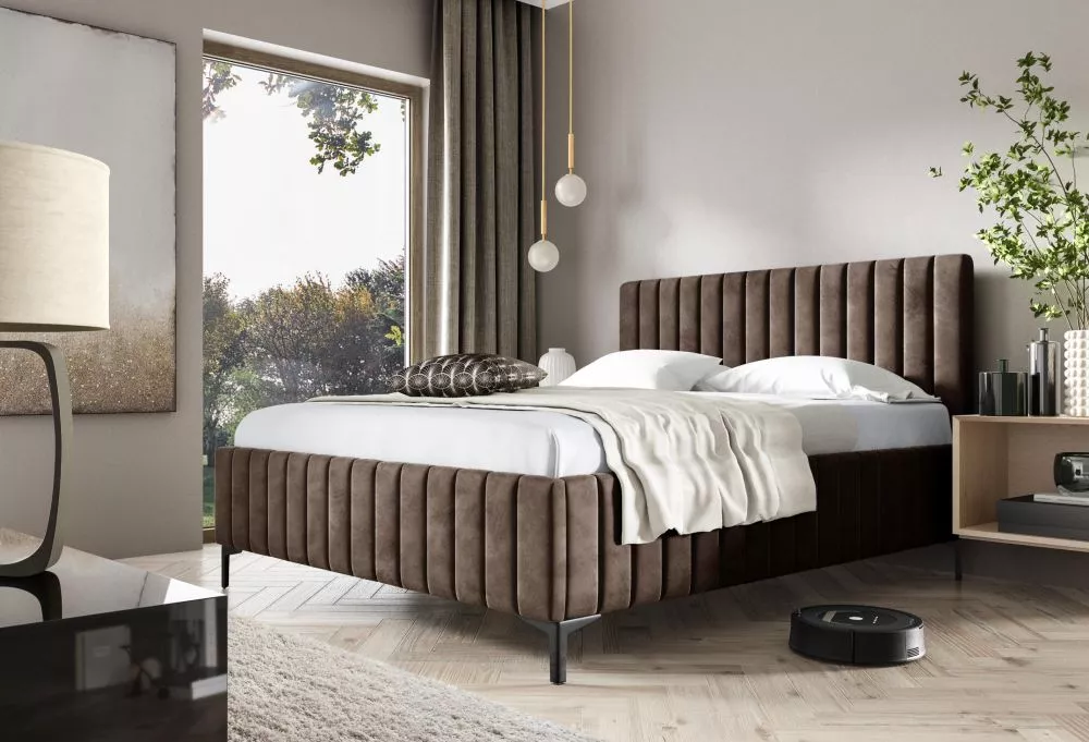 Gulta Milo Standard ar stelāžu Guļamvietas platums: 160 cm, Guļamvietas garums: 200 cm, stelāžas tips: metāla, · Brūns ·