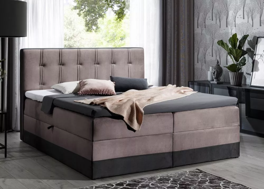 Gulta Marlene Boxspring Premium Standard Guļamvietas platums: 200 cm, Korpusa krāsa: kapučīno, Guļamvietas garums: 200 c