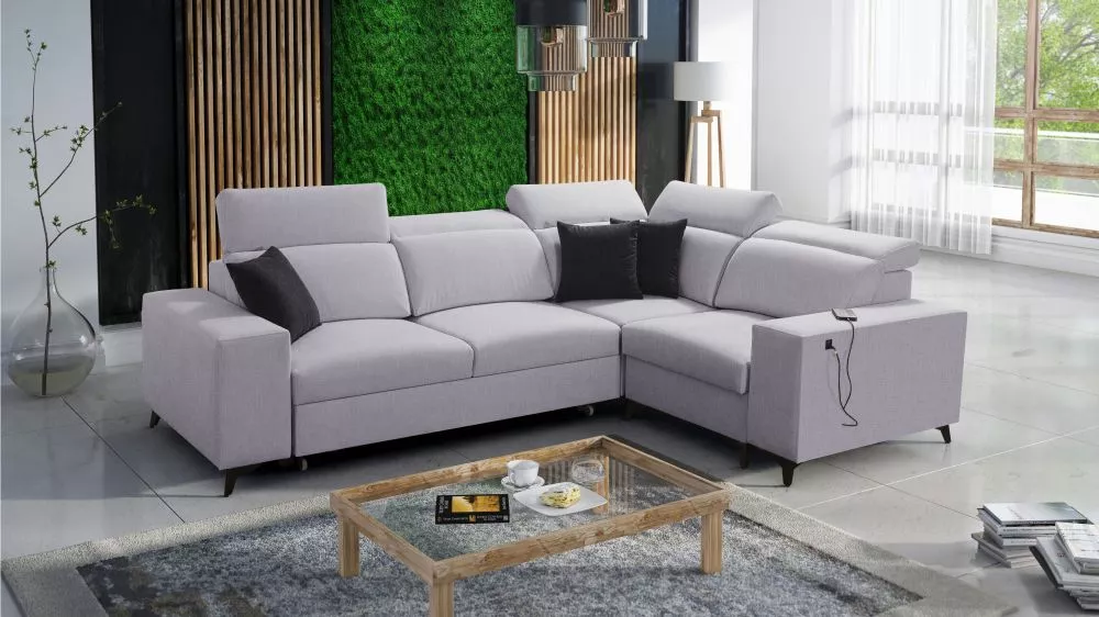 Dīvāns Bartone 2 Mix Standard · Gaiši pelēks · 203 × 283 × 83 cm