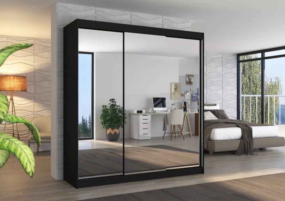 Skapis Austin Mirror · Melns · 200 × 58 × 215 cm