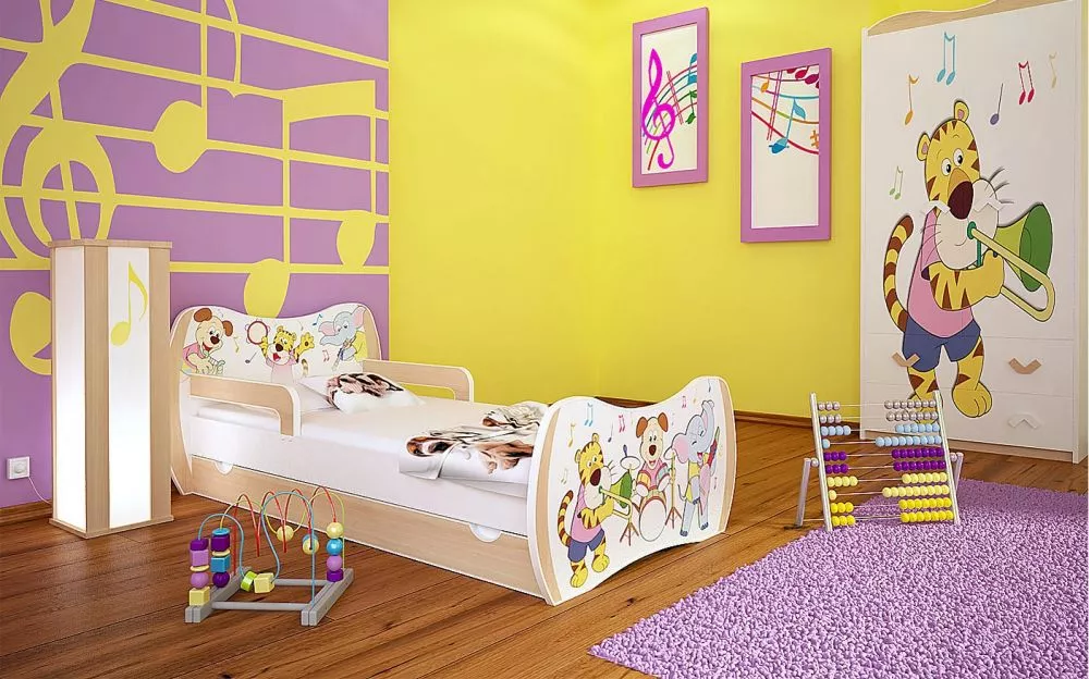 Bērnu gulta Dream L02 140x70 DM14 ar stelāžu Guļamvietas platums: 70 cm, Guļamvietas garums: 140 cm, · 94 × 144 × 71 cm
