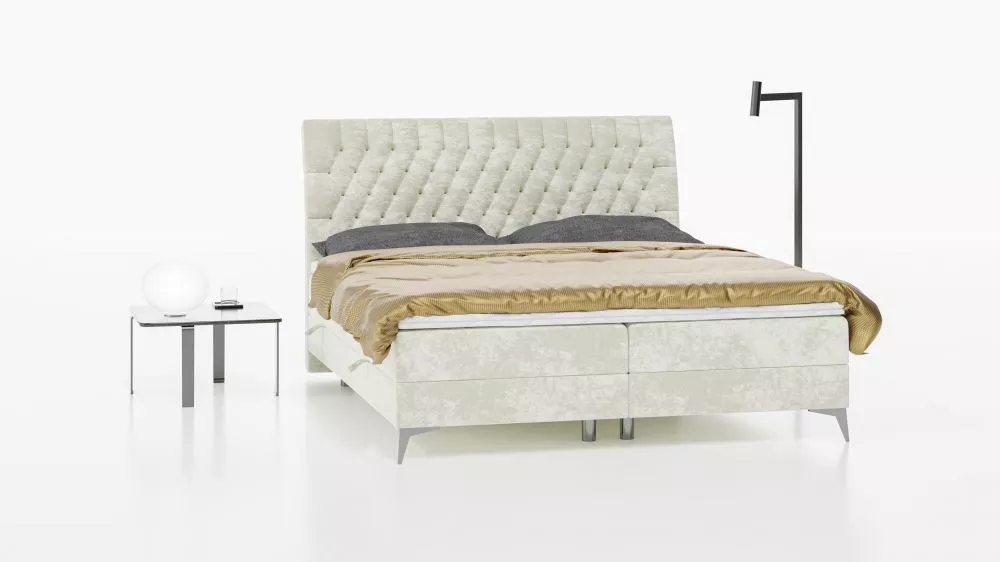 Gulta Molly Boxspring Standard Guļamvietas platums: 160 cm, Guļamvietas garums: 200 cm, · Gaiši bēšs · 160 × 215 × 125 c